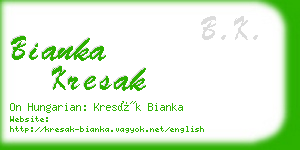 bianka kresak business card